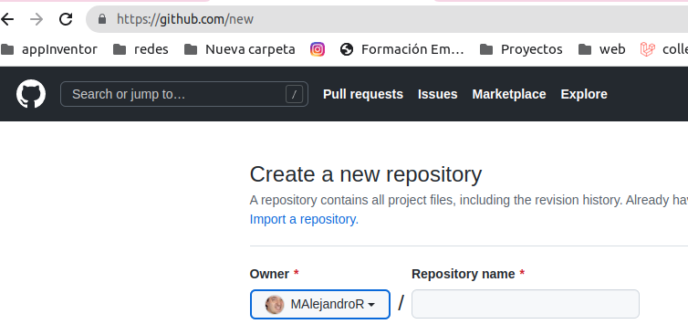 Crear un nuevo repositorio